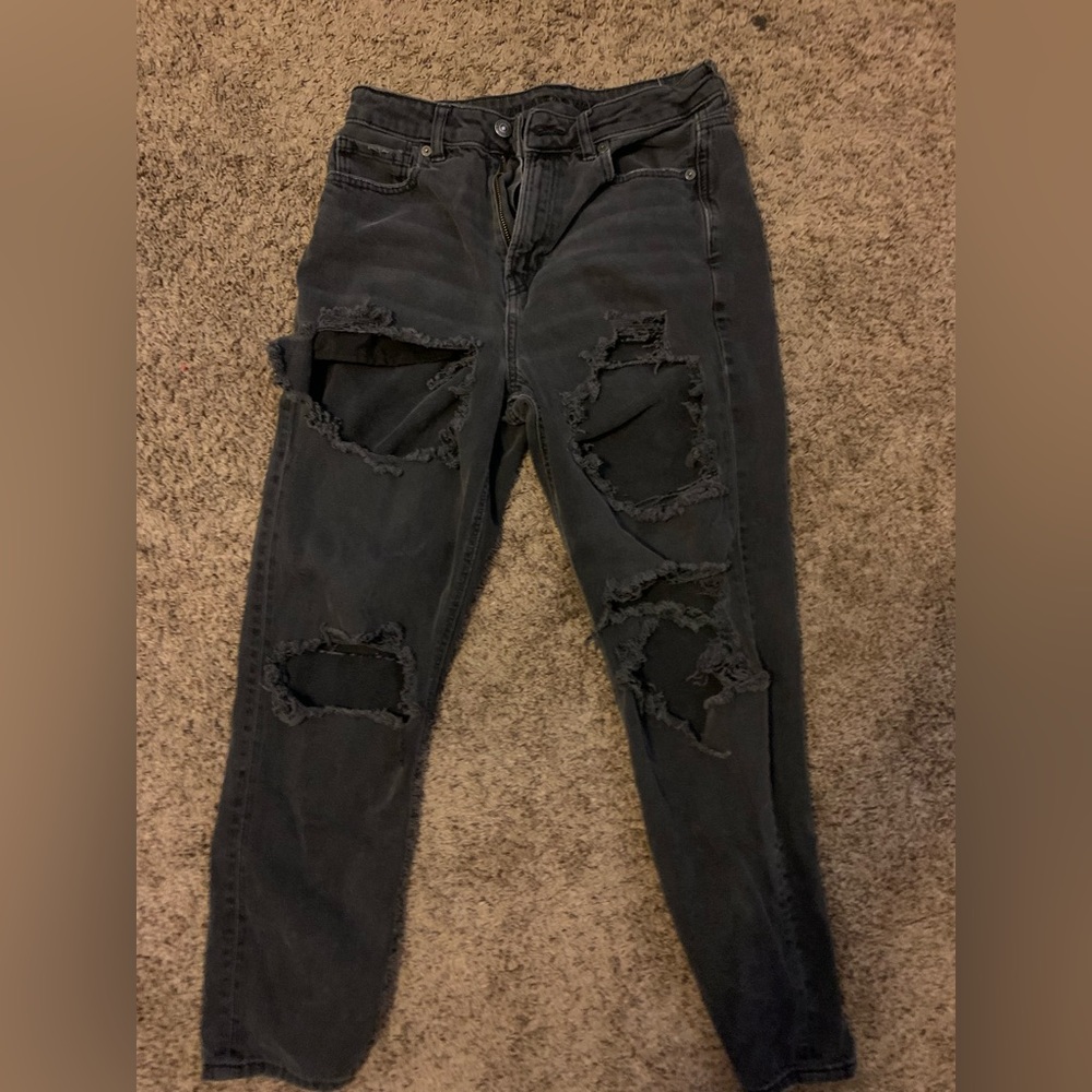 American Eagle Black Ripped Jeans